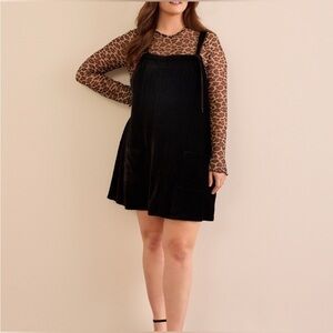 Arula Women’s NEW Leighton Textured Velvet Skirtall Mini Dress Brown Sz 1X